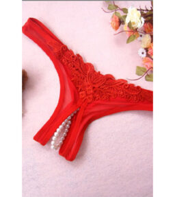 Rote string mit Perln