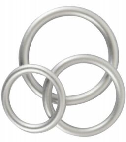 Penisring-Set aus Silikon - Metallic