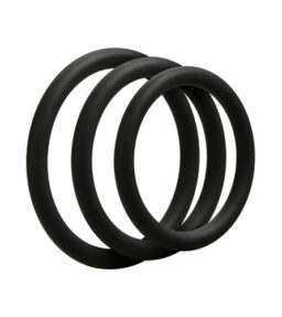 Set mit 3 Penisringen aus Silikon in Schwarz