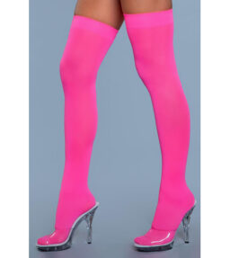 Halterlose Nylonstrümpfe - Neon Pink