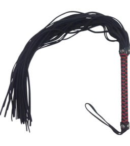 Peitsche aus Leder in Rot/Schwarz