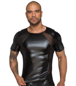 Wetlook Shirt mit Netzeinsatzen