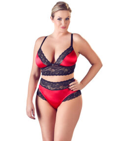 Satin-BH-Set mit Spitze