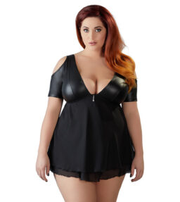 Top aus Wetlook und Chiffon