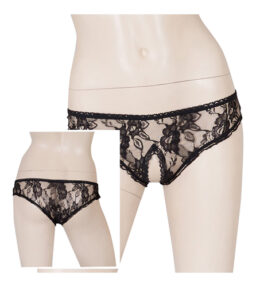 Schwarzer Spitzen-Slip