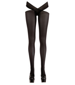 Strumpfhose mit offenem Schritt in Schwarz