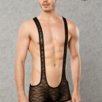 Männer-Spitzenbody - Schwarz