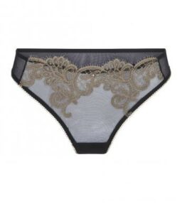 Sinnlicher Tanga mit Spitze - Schwarz/Gold