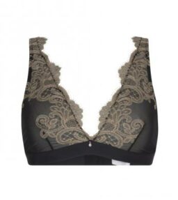 Triangel-BH mit Spitze - Schwarz/Gold