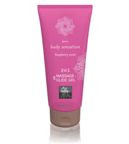 Massage- und Gleitgel 2 in 1 - Himbeere