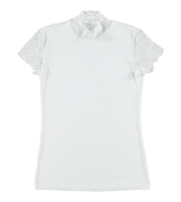 Shirt mit Spitzenärmeln - weiß