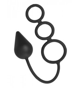 Triple Threat Silicone Tri-Cock Ring and Plug
