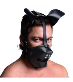 Puppy Play Maske Mit Ballknebel - Schwarz
