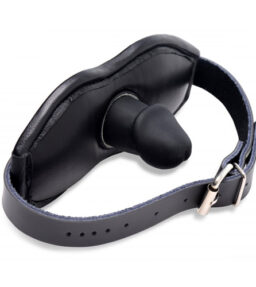 Leder Gepolsterte Silikon Penis Mundknebel