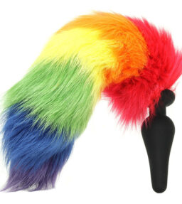 Regenbogenfarbener Schwanz Analplug