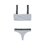 Set mit Crop Top - Grau/Schwarz
