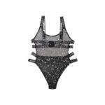 Bodysuit mit Tierkreiszeichen bedruckt - Schwarz/Metallic