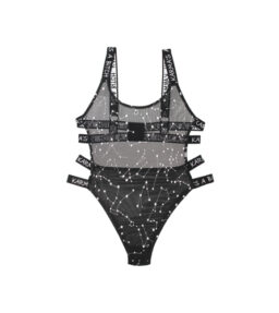 Bodysuit mit Tierkreiszeichen bedruckt - Schwarz/Metallic