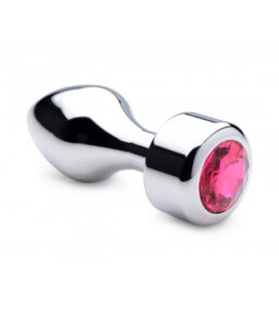 Aluminium Butt Plug mit rosa Kristall - Groß