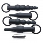 4-teiliges Analplug-Set mit Kugelvibrator