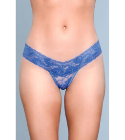 Spitzenhöschen mit V-Schnitt - Blau