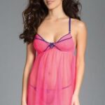 Transparentes Babydoll aus Mesh mit Tanga