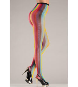 Strumpfhose in Regenbogenfarben mit Streifen