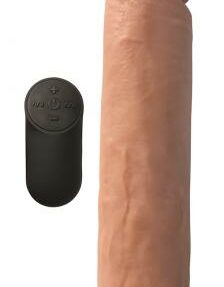 XL Realistischer, vibrierender Dildo mit Saugnapf - Hautfarben