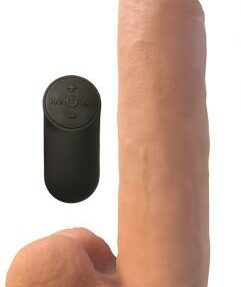 XL Realistischer, vibrierender Dildo mit Saugnapf - Hautfarben