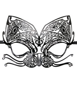 EasyToys – Durchbrochene venezianische Maske in Schwarz