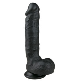 Realistischer schwarzer Dildo - 22,5 cm