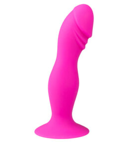 Pinkfarbener Silikondildo mit Saugnapf