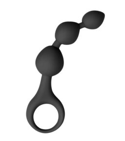 Schwarzer Analdildo in Kugelform aus Silikon