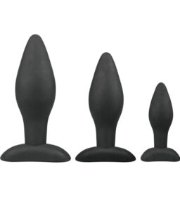 Schwarzes Analplug-Set aus Silikon