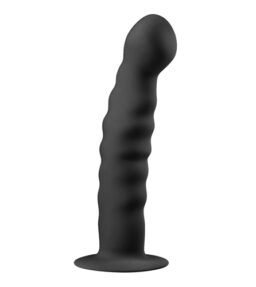 Saugnapf-Dildo aus Silikon - Schwarz