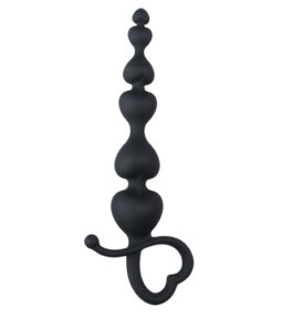 Schwarze Analkugeln mit herzförmigem Griff