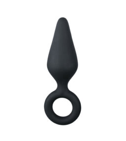 Schwarze Buttplugs mit Zugring - Klein