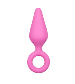 Rosa Analplugs mit Zugring - Medium