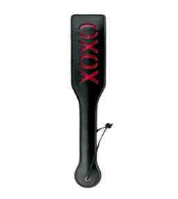 Schwarze Lederklatsche - XOXO