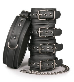 Fetisch-Set mit Halsband, Fußgelenk- und Handgelenkmanschetten