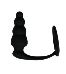 Cockring mit geriffeltem Buttplug