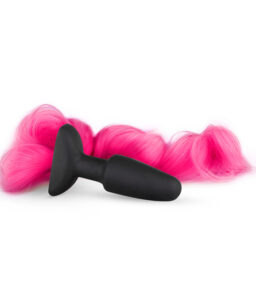 Silikon Analplug mit Schwanz - pink