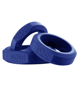 Tom of Finland Penisring-Set – 3 Stück – in Blau