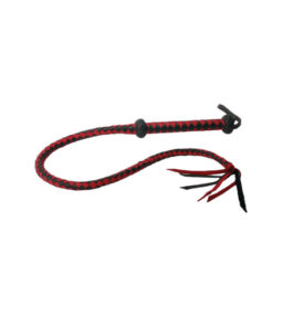 Premium Red and Black Leather Whip