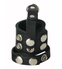 Enger Penisgurt aus Leder und Ballstretcher